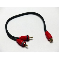 Y RCA TRF Audio 1 femelle 2 mâles, connecteurs moulés bicolore et plaqué or, câbles OFC ultra flexibles.
