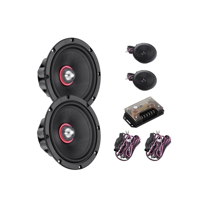 Kit modulaire 16.5cm Premium 80wrms BassFace, idéal pour emplacement d'origine véhicules en tant que kit coaxial ou kit éclaté.