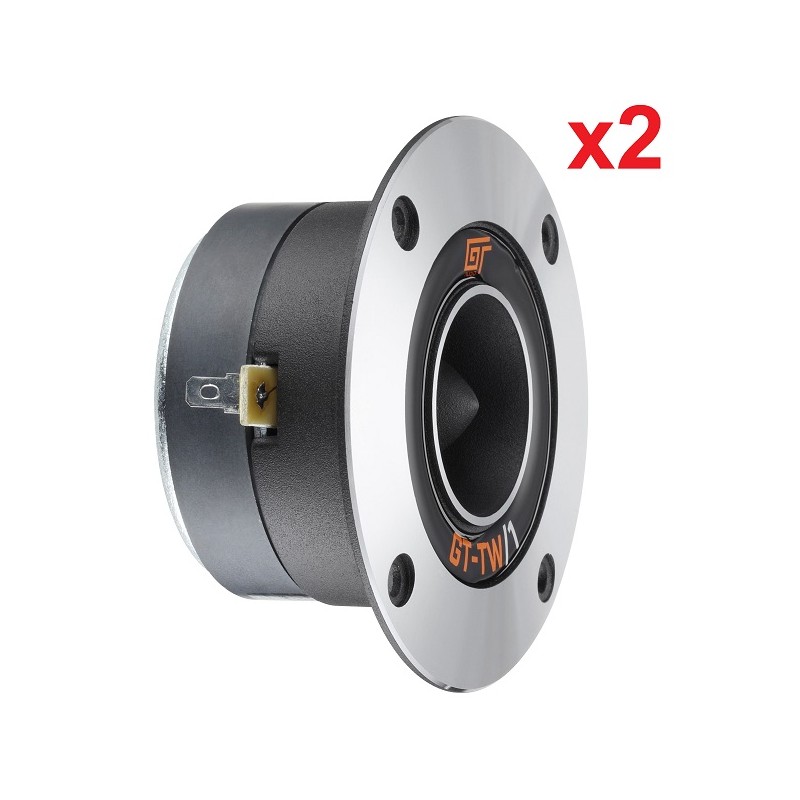 Tweeters 120wrms GT Audio, idéal pour installation personnalisée haut rendement.