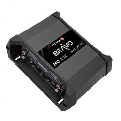 Amplificateur de puissance quatre canaux Stetsom Bravo HQ 4x105wrms, convient pour subwoofer, médium ou tweeter.