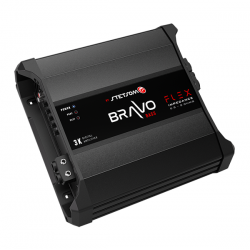 Amplificateur Stetsom Bravo Flex 3000, délivrant une puissance constante de 3000wrms entre 0.5 et 2ohms.