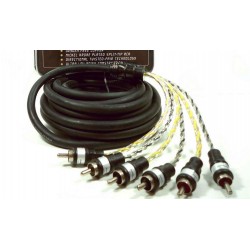 RCA Hollywood haut de gamme 5 mètres 6 canaux., connecteurs moulés bicolore et plaqués, câbles OFC ultra flexibles.