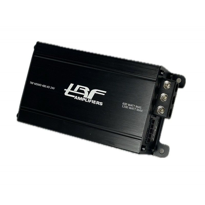 Amplificateur de puissance quatre canaux classe D TRF Audio 4x150wrms spécial 24 Volts.