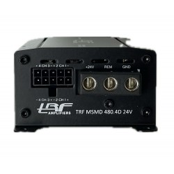 Amplificateur de puissance quatre canaux classe D TRF Audio 4x150wrms spécial 24 Volts.
