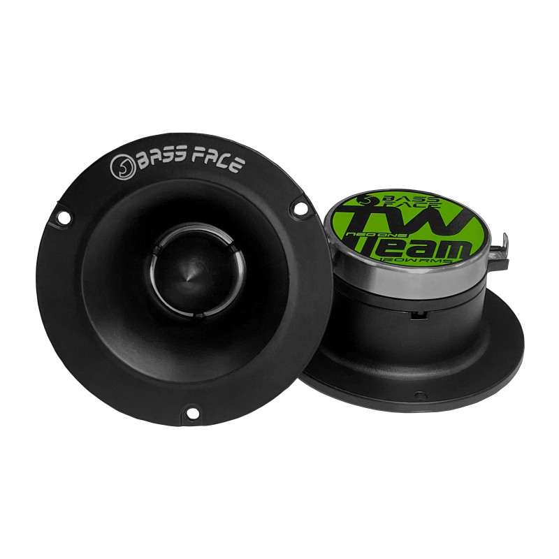 Tweeters 120wrms BassFace, idéal pour installation personnalisée haut rendement.